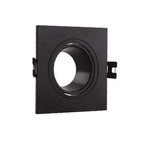 Spot matt1 embutir para GU10 cuadrado plástico profundidad 2,9cm lados 9,3 cm negro